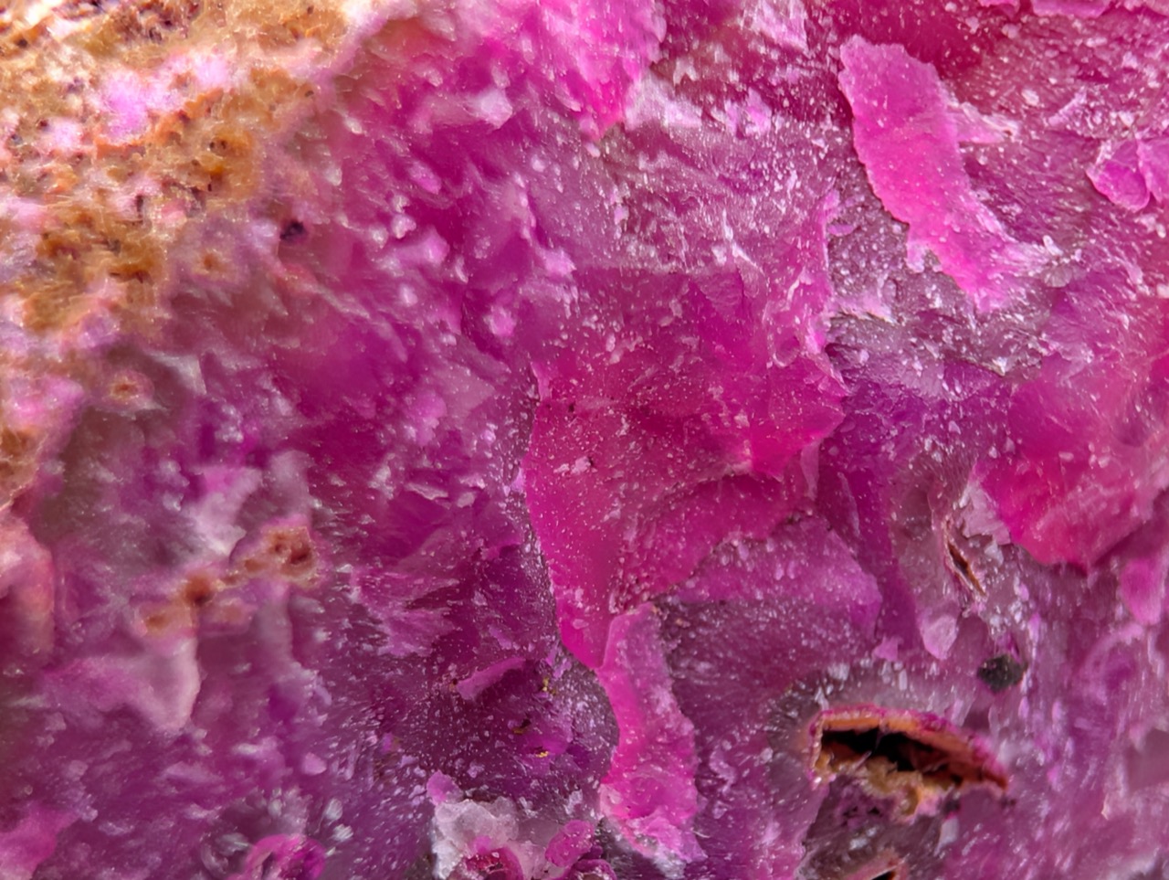 Where the dye pooled in the rind